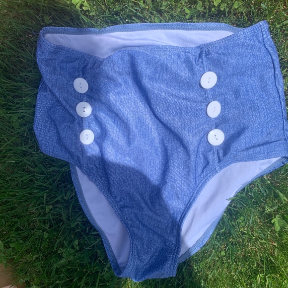 High waist faux denim high rise bikini - Picture 4 of 4